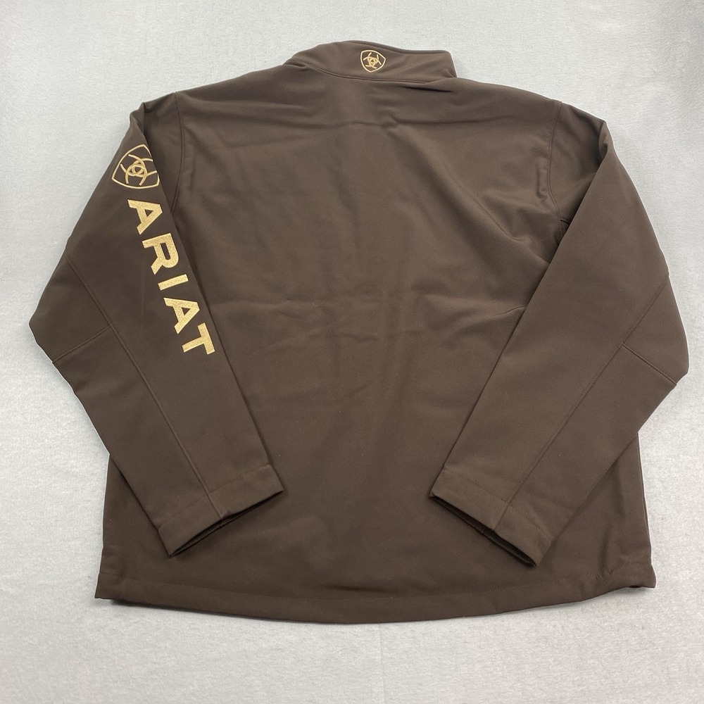 Ariat Logo Softshell Jacket Mens Extra Large Brown Full Zip Conceal Carry - Picture 11 of 13